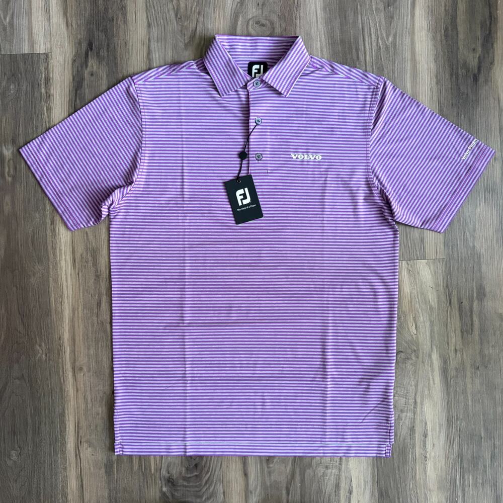 Volvo FootJoy Polo Shirt Men's Size M Purple Golf FJ Financial Service NEW